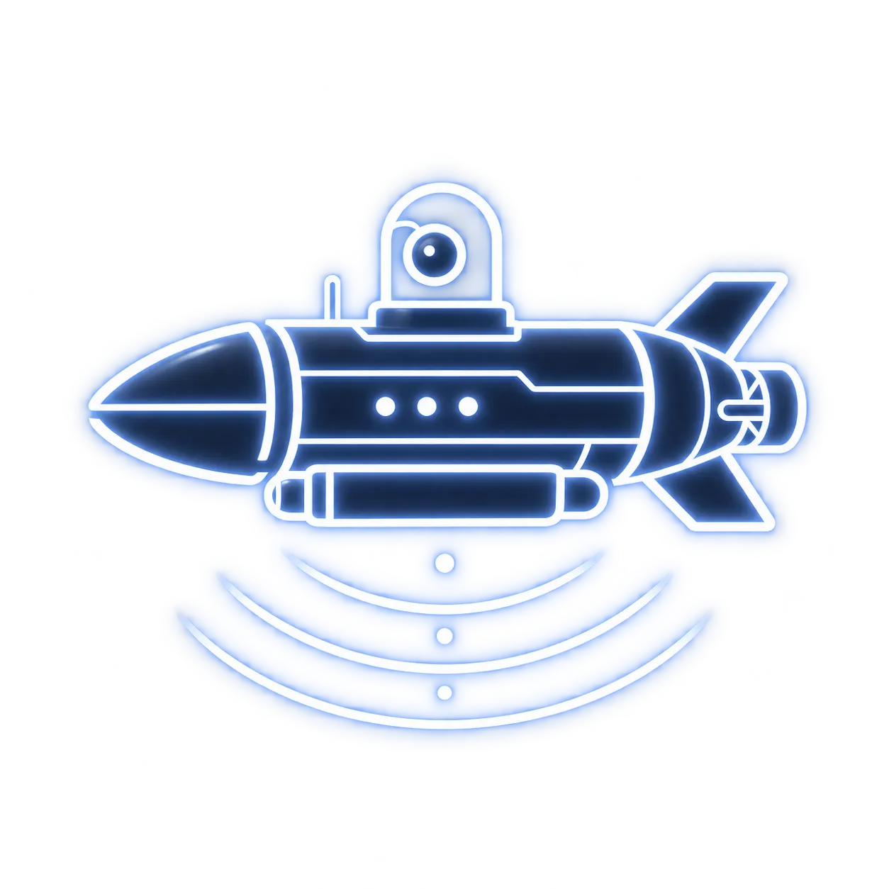 Transparent white neon KATANA icon